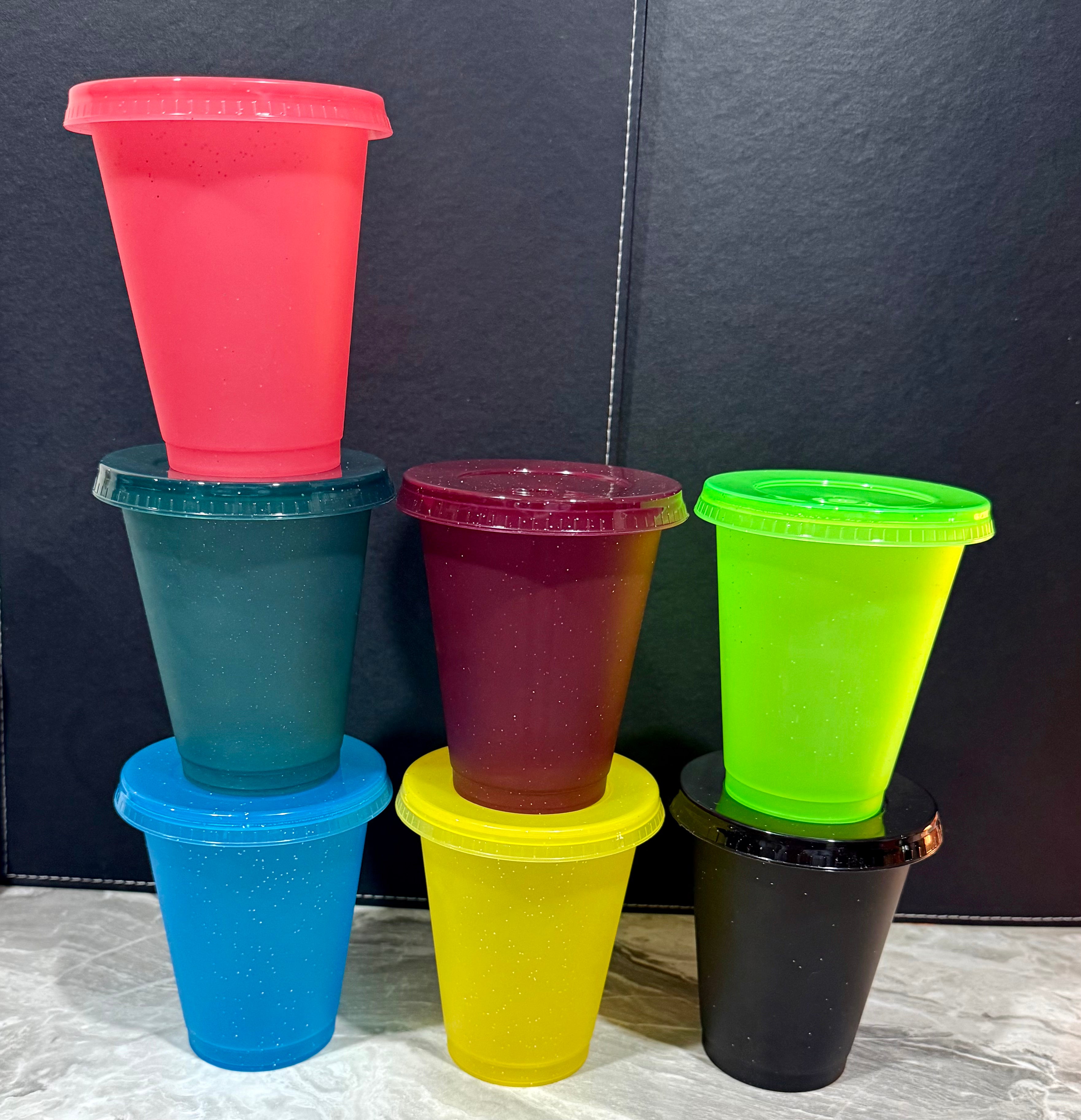 16oz Glitter Cups