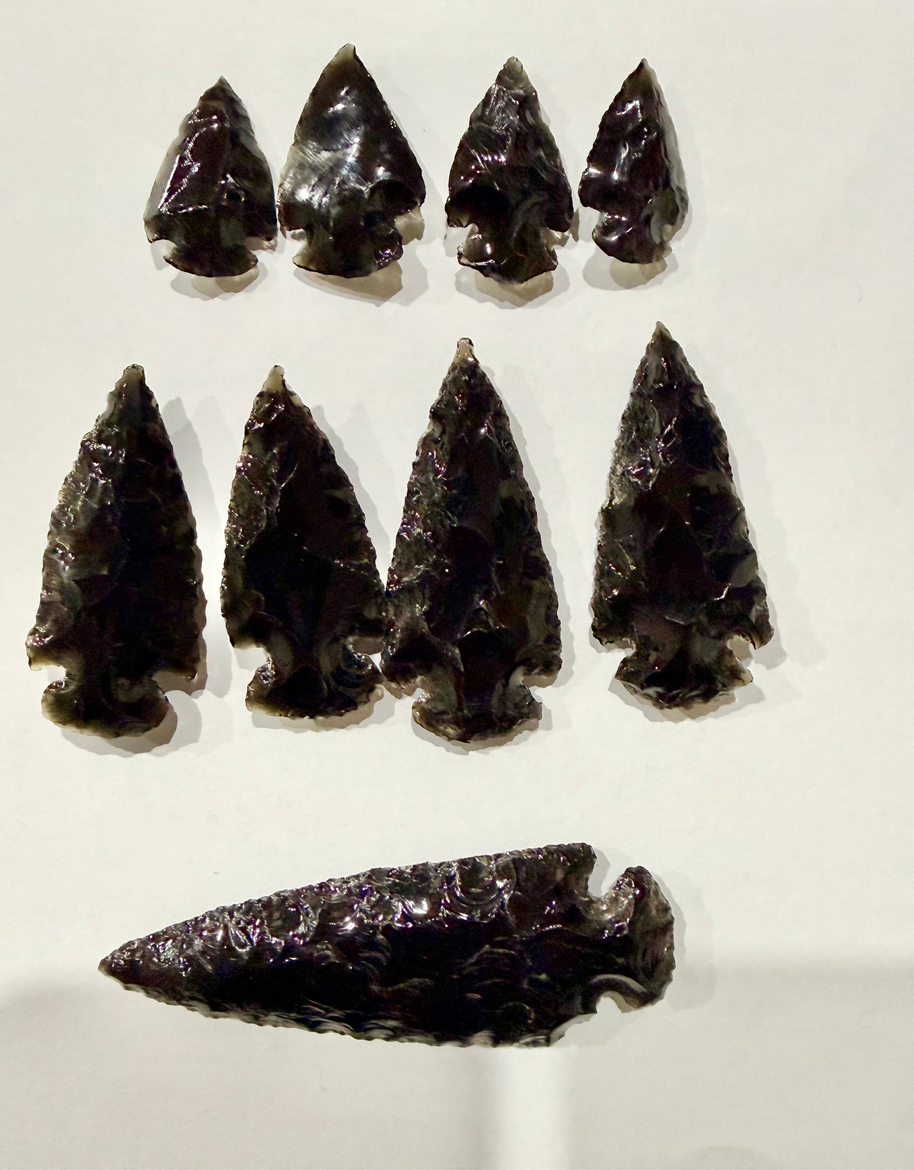 Obsidian Arrow Heads