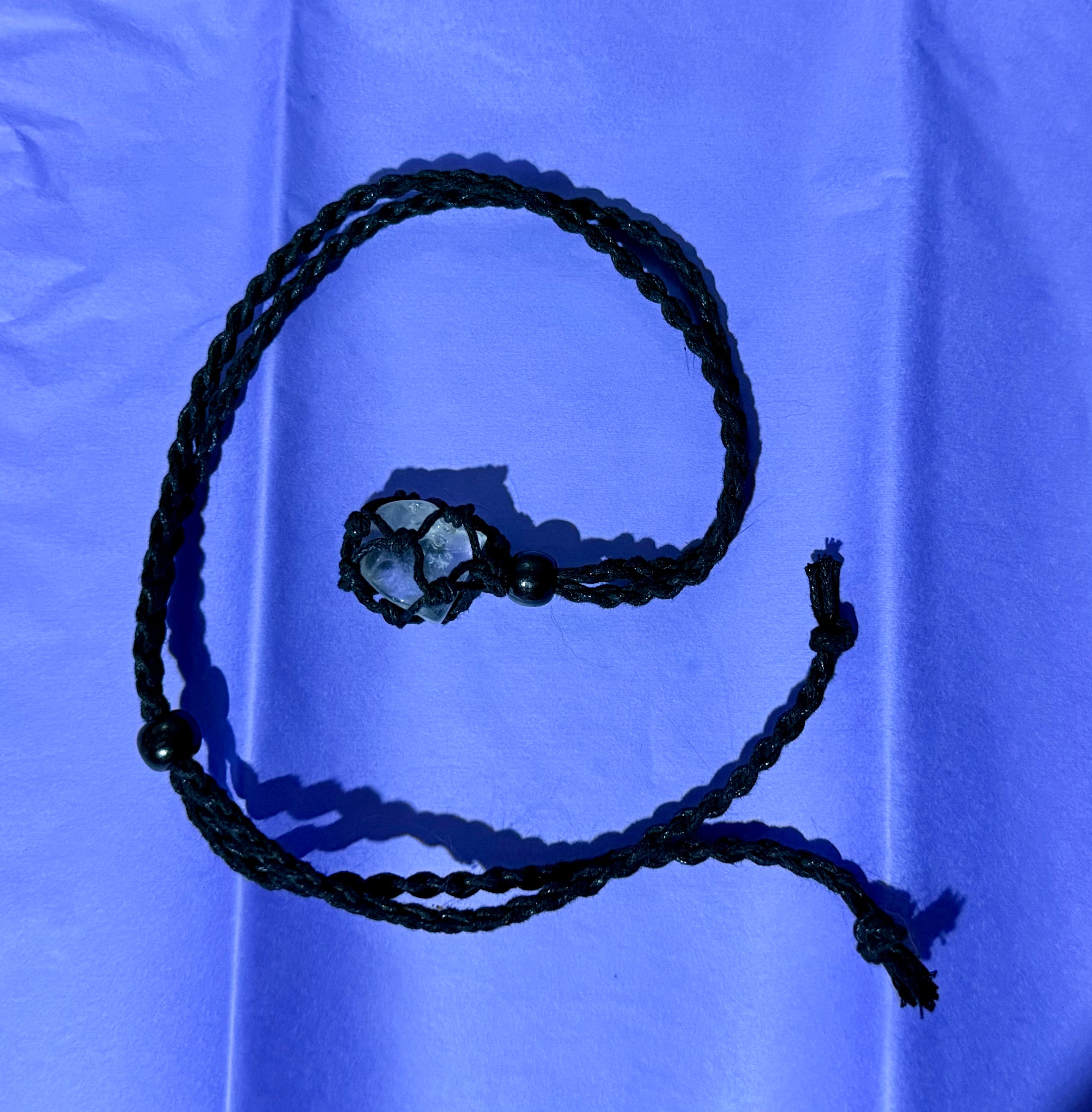 Black Crystals Rope Necklace